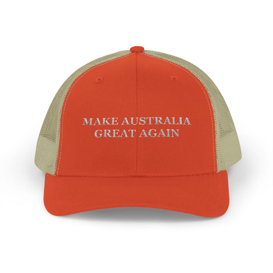 Make Australia Great Again Orange Trucker Cap