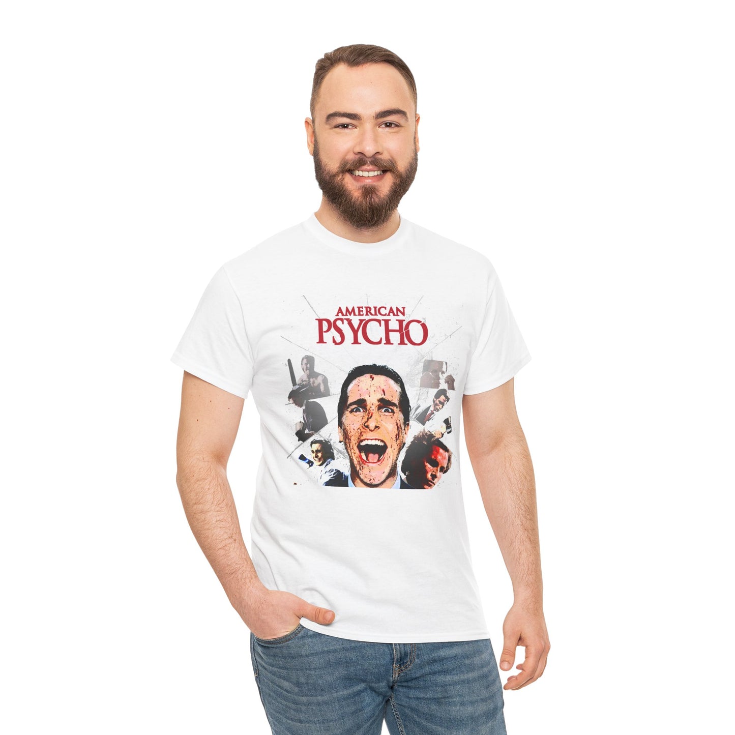 AMERICAN PSYCHO PATRIC BATEMAN T-SHIRT FULL COLOUR PHOTO 2