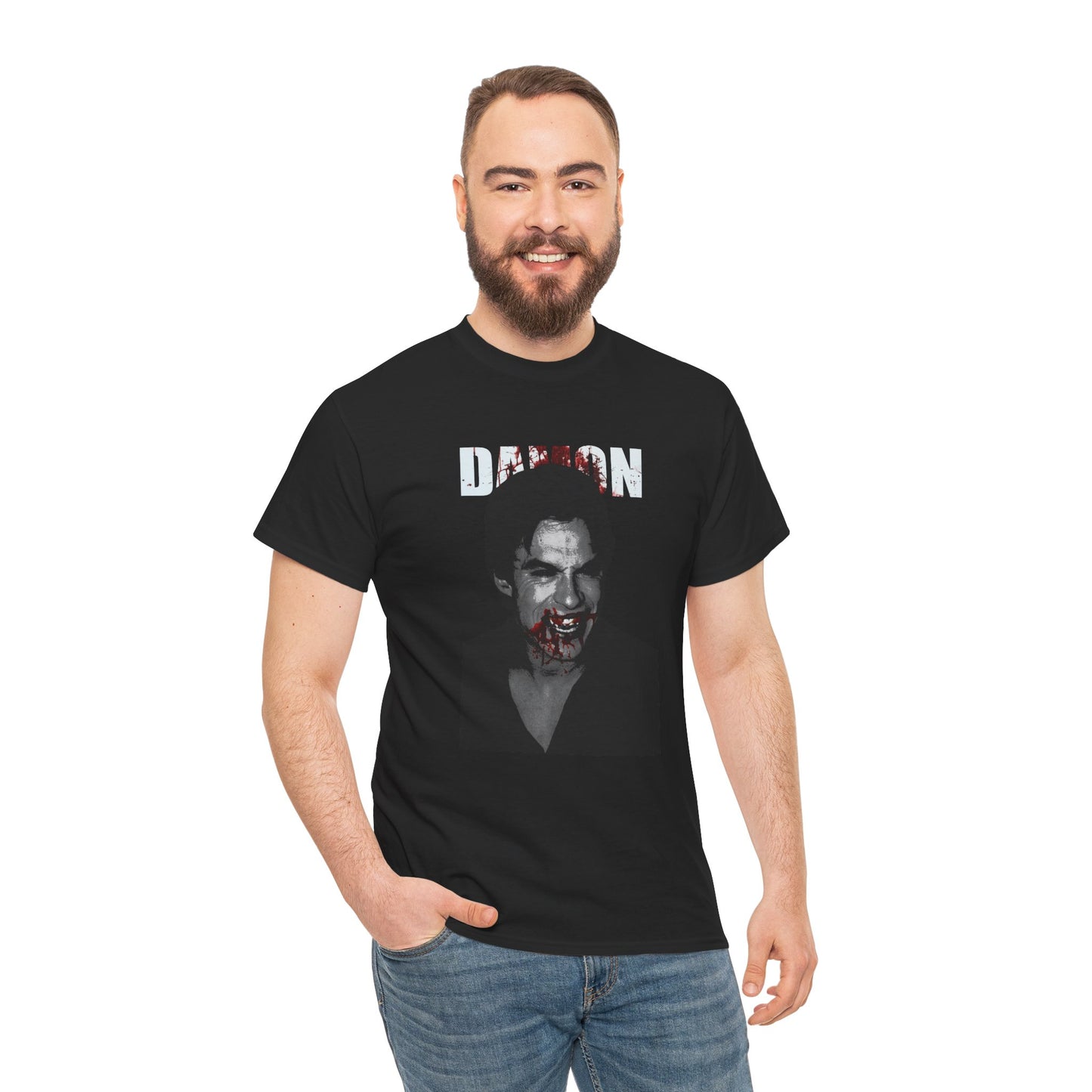 DAMON SALVATORE VAMPIRE DIARIES GRAPHIC T-SHIRT PHOTO 2