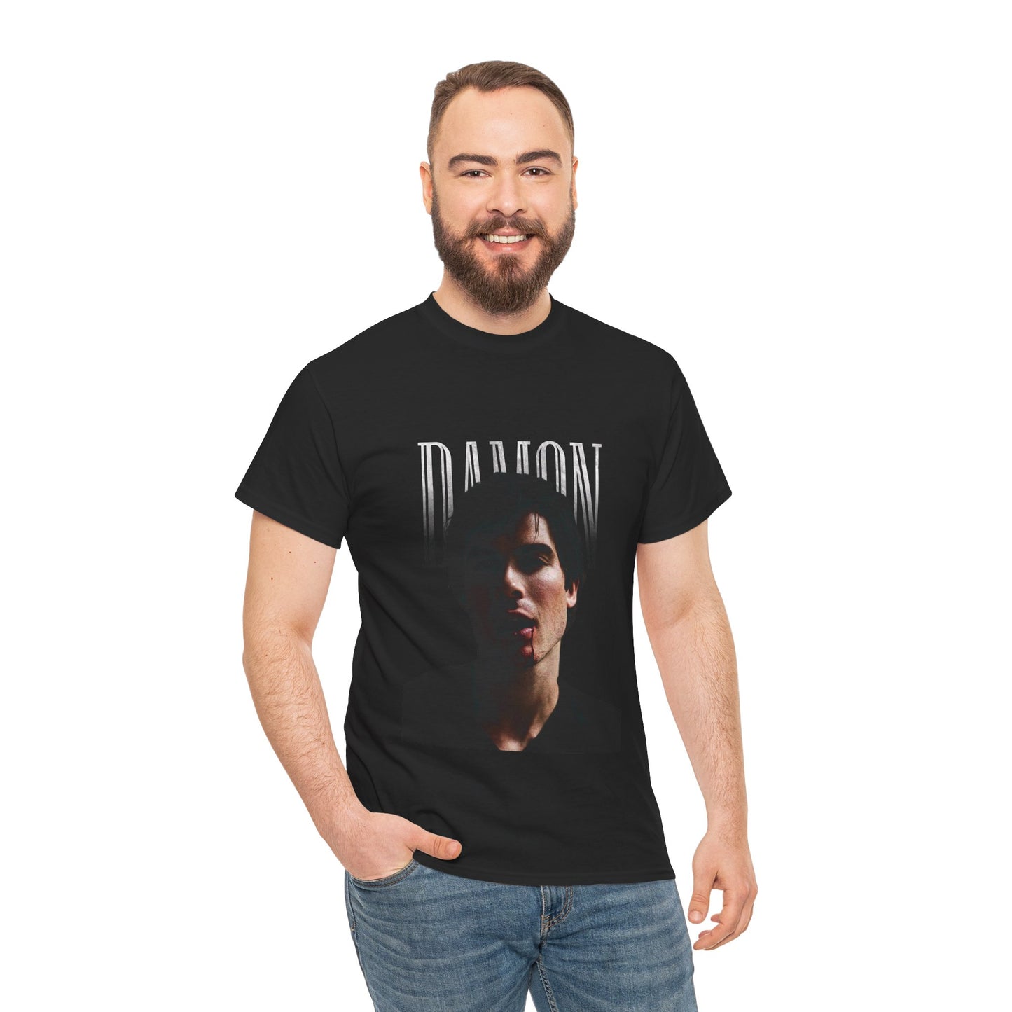 DAMON SALVATORE VAMPIRE DIARIES GRAPHIC T-SHIRT PHOTO 2